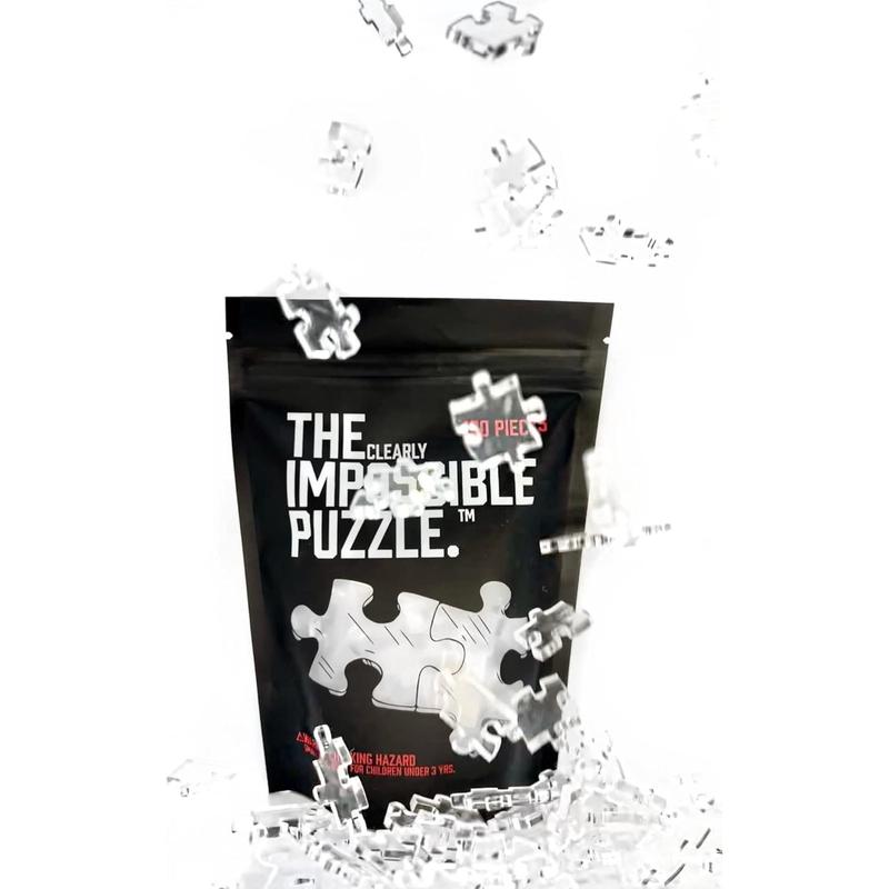 The Clearly Impossible Puzzle  100, 200, 500, 1000 Pieces Hard Puzzle for  Cool Difficult Puzzles Clear Hardest Puzzle - Difficult Funny Puzzle for  (100)