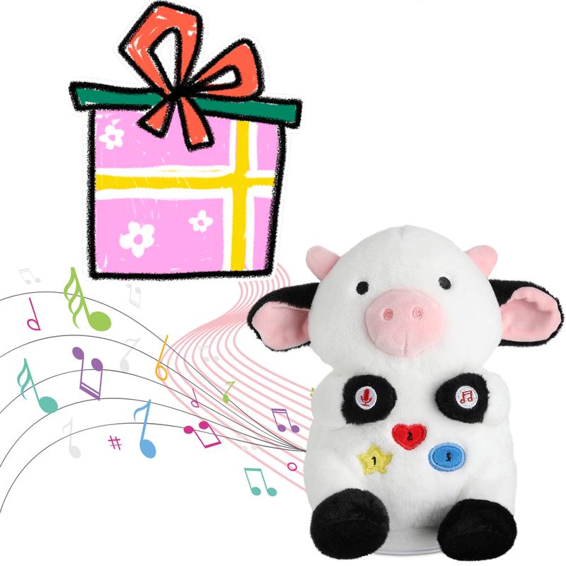 7.48 inch Crawling Cow Animals Toy, Talking Dancing Singing Cow Toy Repeats What You Say