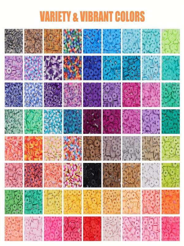 Random Color Soft Clay Beads Kit, DIY Jewelry Making Kit, Jewelry Making Accessories for Bracelet Necklace Earrings