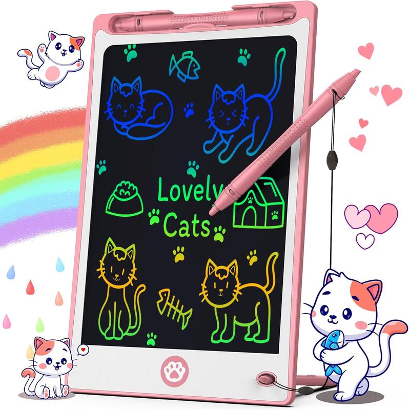 LCD Writing Tablet for Kids 8.8 Inch, Kids Toys for Girls Boys Drawing Pad for 3 4 5 6 7 8 Year Old Kid, Toddler Drawing Doodle Board Travel Essentials Christmas Birthday Gift for Kids -Pink