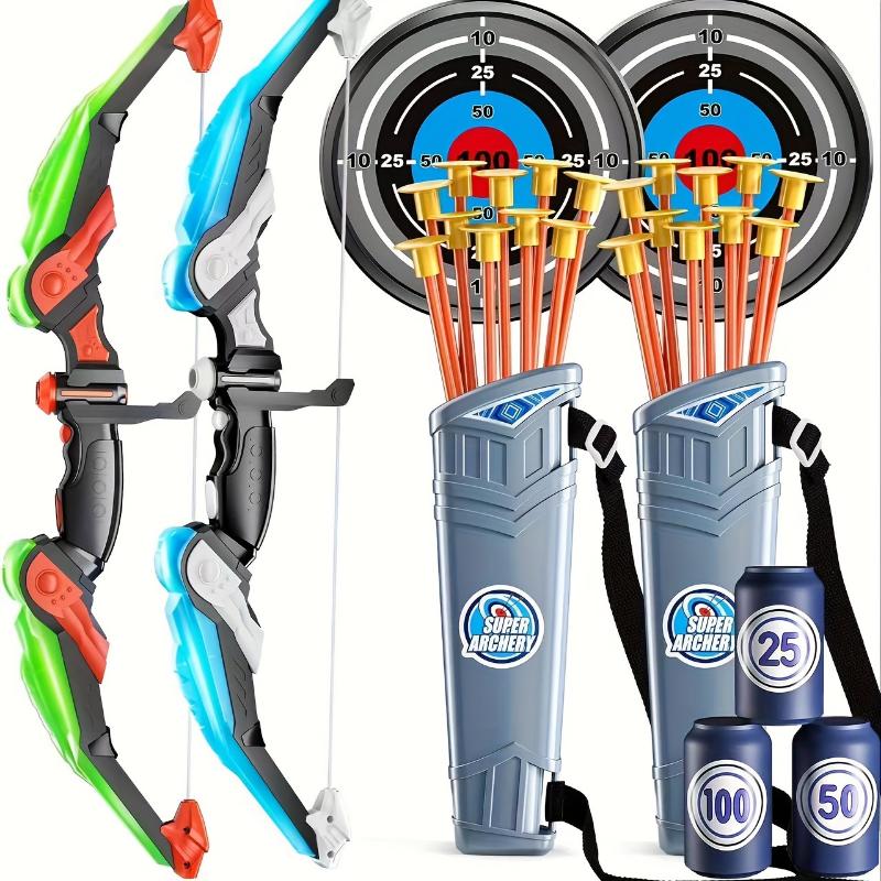 Light-Up Bow and Arrow Set for Youngsters - Blue, Outdoor Sports Toy Kit with Targets & Accessories