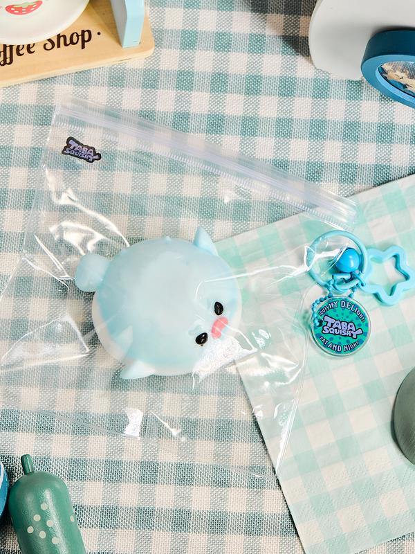 Tabasquishy Handmade Blue Pufferfish Taba Squishy – Perfect Stress Relief Toy