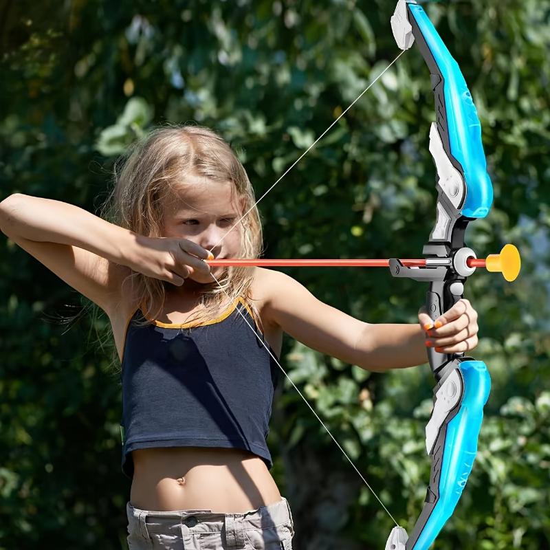 Light-Up Bow and Arrow Set for Youngsters - Blue, Outdoor Sports Toy Kit with Targets & Accessories