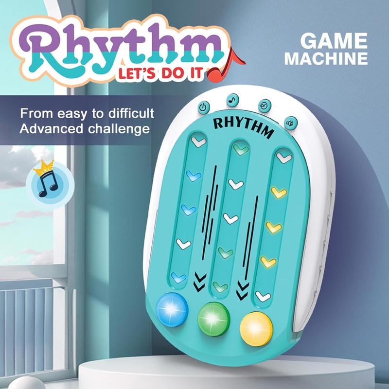 Handheld Rhythm Game – Interactive Beat Matching Toy with LED Lights, Fast-Paced Button Press Challenge, Fun for Family, Kids & Adults, Musical Fidget Game