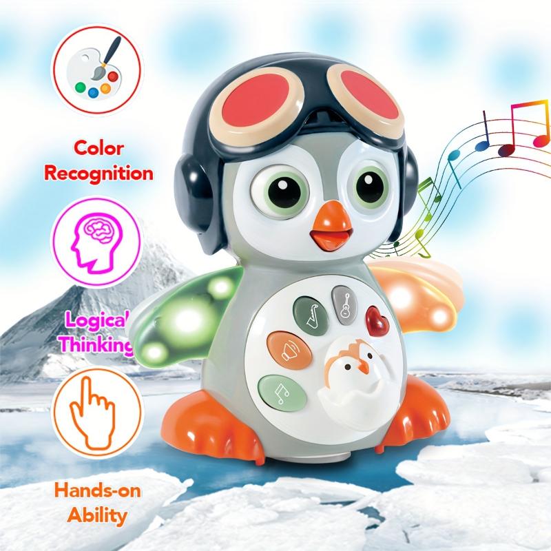 1pc Crawling Penguin Musical Toy, Tummy Time Toy with Music & Lights, Light Up Learning Toy, Dancing Crawling Toy, Learning Crawl Interactive Development Toy, Halloween Christmas Gift