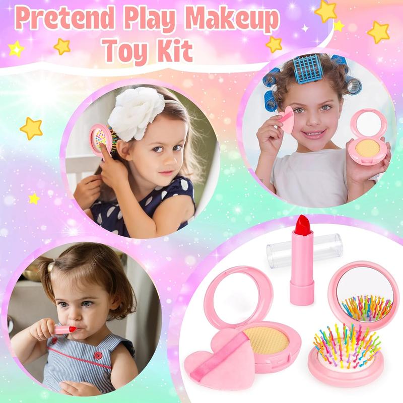 35PCS Little Girl Purse Toy Set, Toddler Purse Girl Toys Age 2-6 with Pretend Makeup, Play Kids Purse