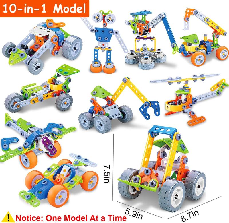 10 in 1 STEM Toys for 4 5 6 7 8+ Year Old Boy Girl Birthday Gifts Building Toys for Kids Ages 4-8 5-7 6-8 Educational Stem Activities for Boys 4-6 4-7 Construction Creative Games Christmas Idea Gift