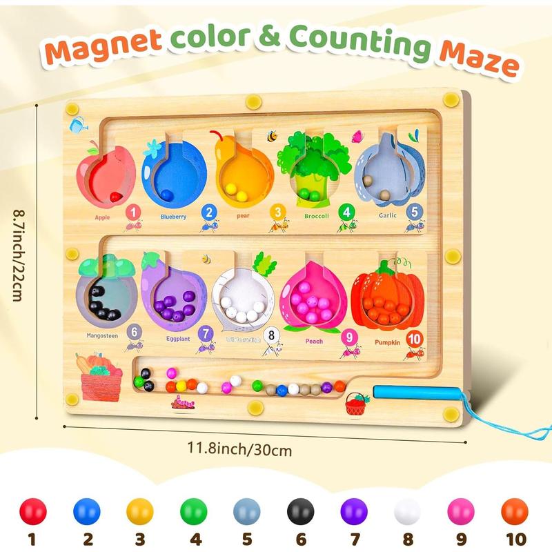 Magnetic Color and Number Maze - Toys for Kids, Birthday Party Gifts for Boys and Girls, Toys for Kids Learning Travel