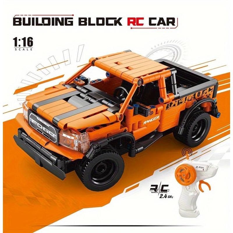 439 blocks remote control electric car, 1:16 scale, 2.4G remote control, hood, door and tailgate can be opened, oversized tires, friend interaction