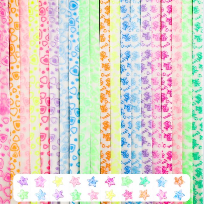 420 count Luminous Paper Star Strips, Glow in The Dark Origami Star Paper Strips Multi-Color Lucky Star Folding Strips for DIY Craft Art Decoration Gift Supplies (Heart, Rose)