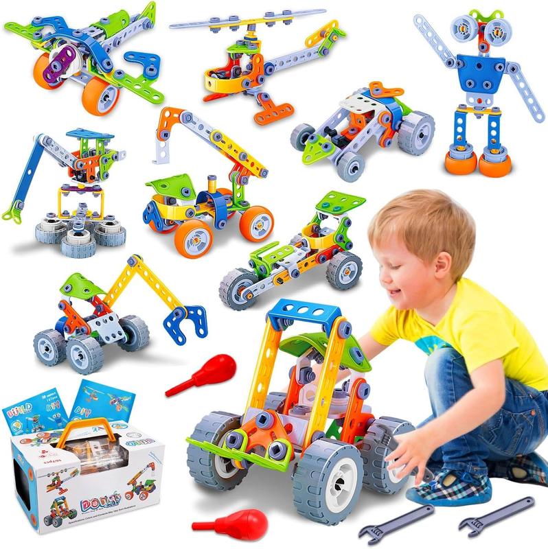 10 in 1 STEM Toys for 4 5 6 7 8+ Year Old Boy Girl Birthday Gifts Building Toys for Kids Ages 4-8 5-7 6-8 Educational Stem Activities for Boys 4-6 4-7 Construction Creative Games Christmas Idea Gift