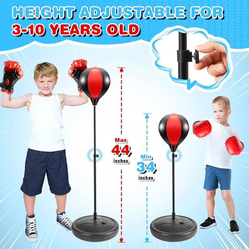 Kids' Punching Bag Set. Adjustable. With Stand & Gloves. 3-10 yrs. Toys & Gifts.