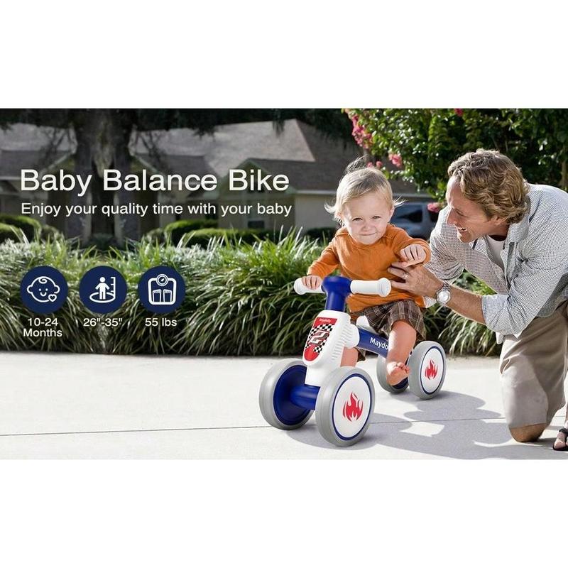 Maydolly Kids Banlance Bike For 1 Year Old Boys Girls Cute 10-24 Months Kids Toy First Birthday Gift No Pedal Toddler 4 Wheels Balance Bike