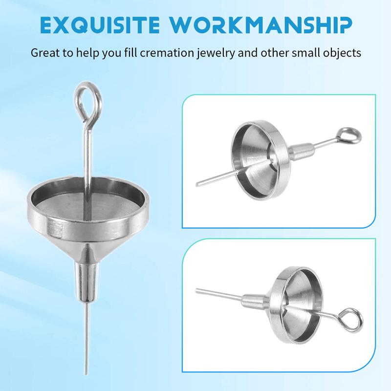 Mini Funnels Set Stainless Steel Urn Funnel Filler Kit for Cremation Jewelry Ashes Keepsakes