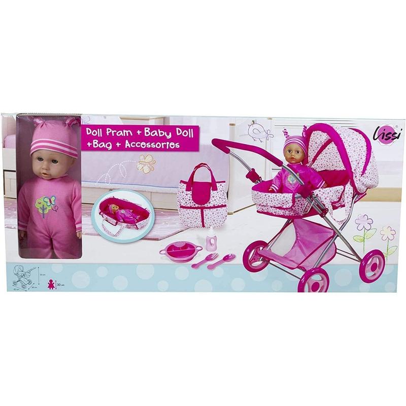 Lissi Deluxe Doll Pram with 13