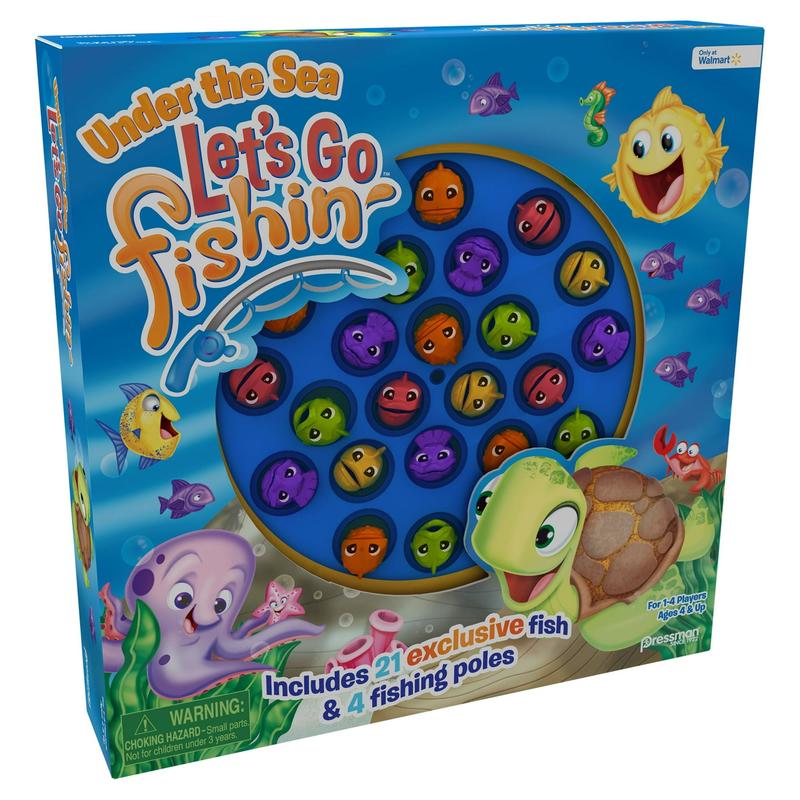 Pressman Let's Go Fishin' Under the Sea Game for Ages 4-6, Colorful Fish Catching Toy from Australia