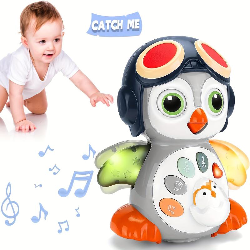 1pc Crawling Penguin Musical Toy, Tummy Time Toy with Music & Lights, Light Up Learning Toy, Dancing Crawling Toy, Learning Crawl Interactive Development Toy, Halloween Christmas Gift