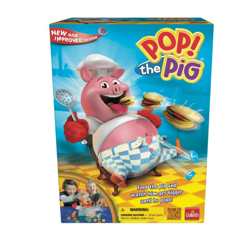 Goliath Pop the Pig Children's Game - Belly-Busting Fun, Feed Him Burgers, His Belly Grows