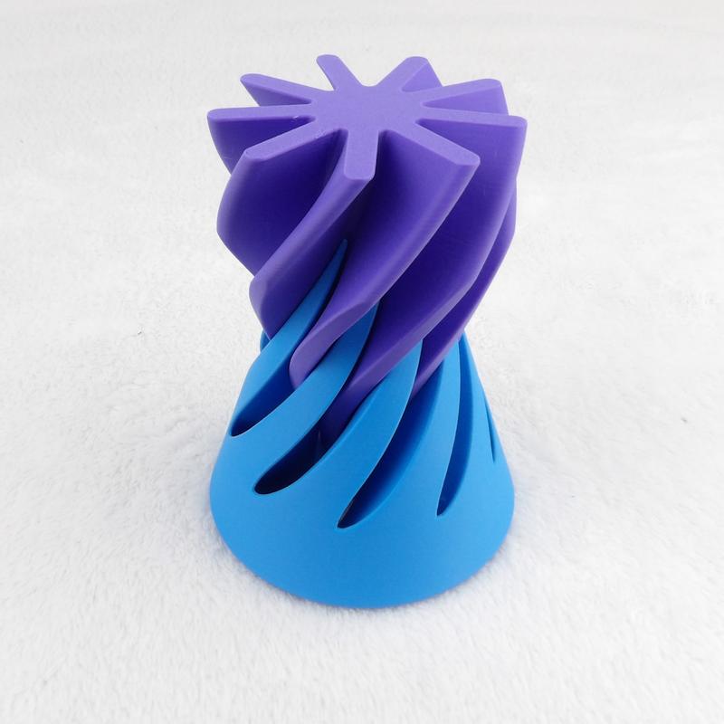 Multicolor 3D Printed Spiral Cone - Stress Relief and Fidget Toy