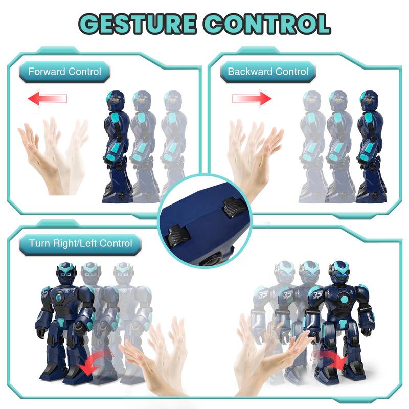 Smart Voice Dialogue Robot Model, 1 Set Remote Control Programming Gesture Sensor Children Electric Toy, USB Rechargeable Robot Toy, Stocking Fillers Gift