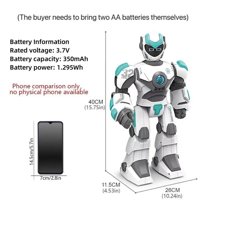 Smart Voice Dialogue Robot Model, 1 Set Remote Control Programming Gesture Sensor Children Electric Toy, USB Rechargeable Robot Toy, Stocking Fillers Gift