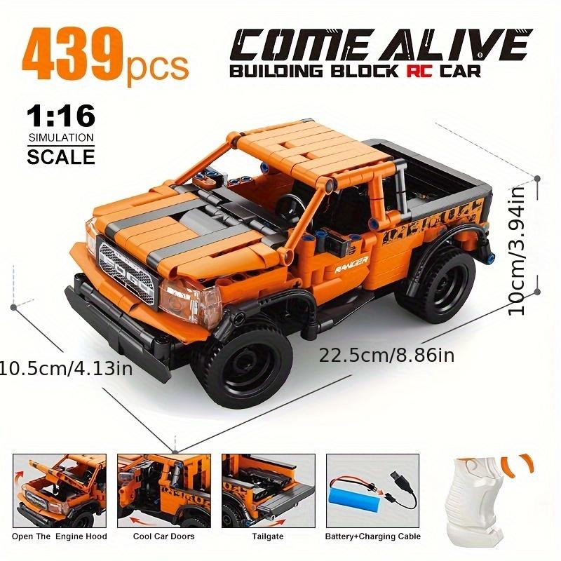 439 blocks remote control electric car, 1:16 scale, 2.4G remote control, hood, door and tailgate can be opened, oversized tires, friend interaction