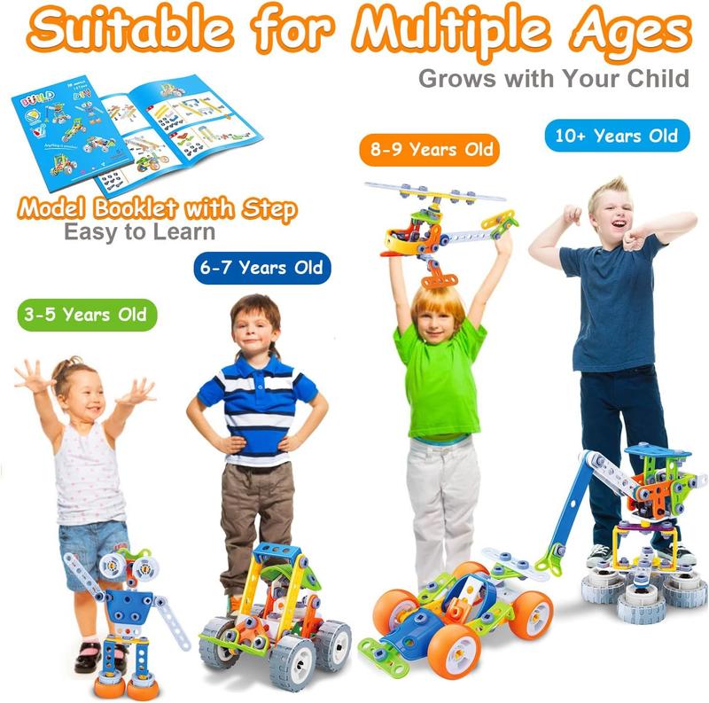 10 in 1 STEM Toys for 4 5 6 7 8+ Year Old Boy Girl Birthday Gifts Building Toys for Kids Ages 4-8 5-7 6-8 Educational Stem Activities for Boys 4-6 4-7 Construction Creative Games Christmas Idea Gift