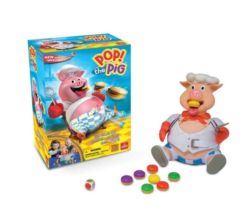 Goliath Pop the Pig Children's Game - Belly-Busting Fun, Feed Him Burgers, His Belly Grows