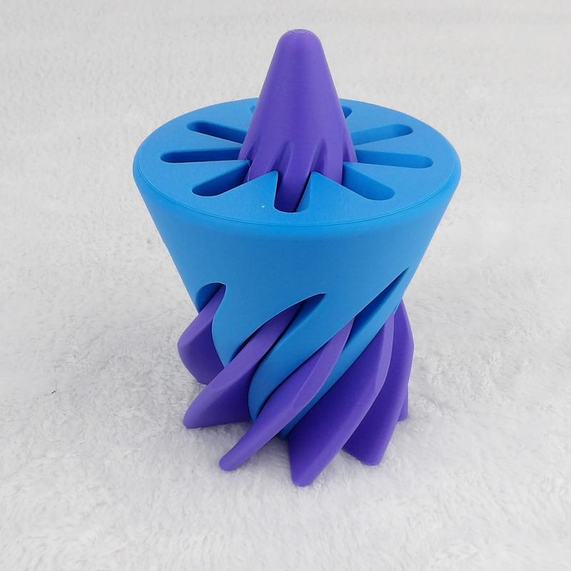 Multicolor 3D Printed Spiral Cone - Stress Relief and Fidget Toy