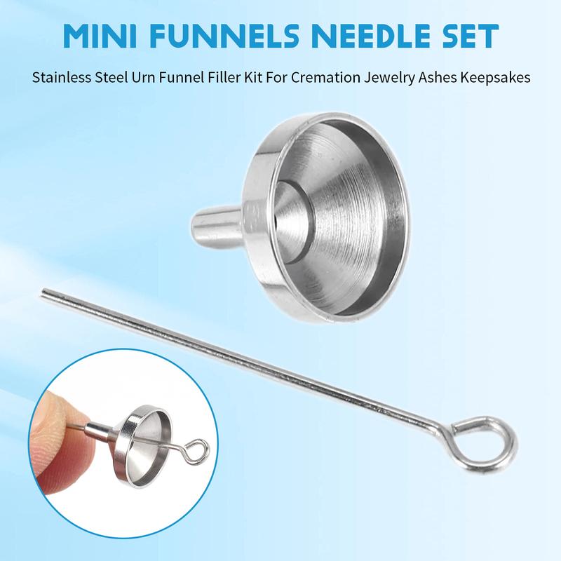 Mini Funnels Set Stainless Steel Urn Funnel Filler Kit for Cremation Jewelry Ashes Keepsakes