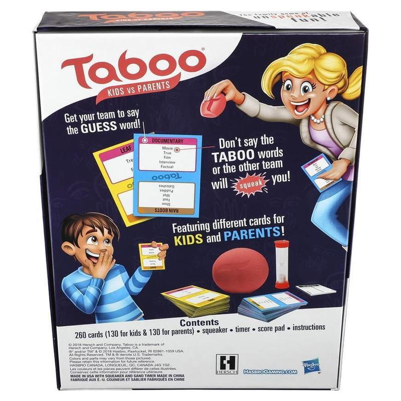 Taboo Kids Vs Parents The Family Game Of Unspeakable Fun Board Game Ages 8 and Up, 4+ Players