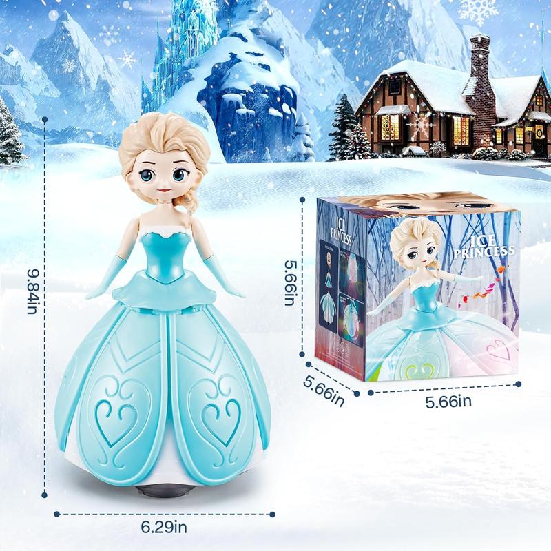 Toys for Girls 4-6,Dancing Princess Interactive Spin Robot Toys for Little Girls age 3-5 with Colorful Flashing Lights & Music,Pretend Christmas Birthday Gift Toys for Kid 1 2 3 4 5 6 Year Olds