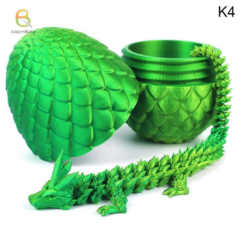 3D Printed Dragon In Egg Toy Full Articulation Dragon Home Office Rotatable Joint Dragon Egg