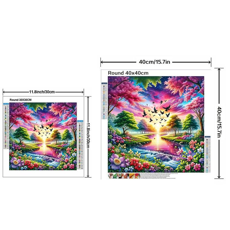 5D DIY Diamond Arts Colorful Painting Kit, Cartoon Landscape Pattern Diamond Arts Colorful Painting without Frame, DIY Decor Painting for Bedroom