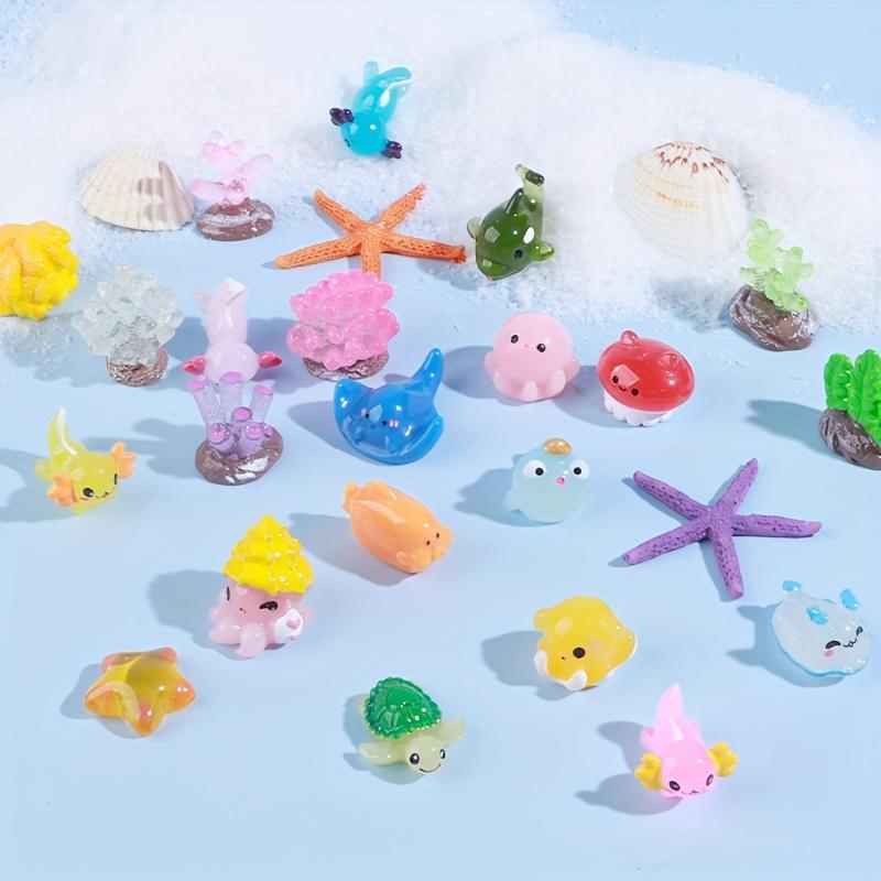 100pcs Mini Resin 5 Models Super Value Pack Ocean Animal Charms - Perfect for Aquariums, Toy Houses, Christmas Decorations, Festive Party Gifts