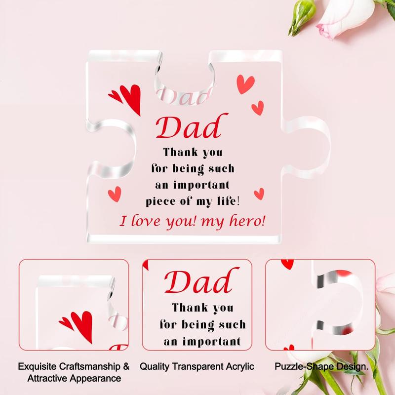 Fathers Day Personalized Gifts for Dad from Daughter Son | Bonus Dad Gifts for Men |  Dad Gifts for Father Premium  Puzzle Keepsake | Birthday Gift for Dad Who Wants Nothing