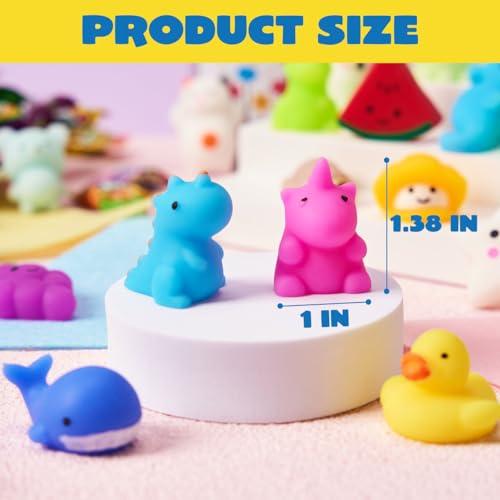 JOYIN Mochi Squishy Toys Set, Random 25 Pack Mini Mochi Party Favors for Kids, Kawaii Squishy Toy Stress Relief Toys, Goodie Bags Fillers with Storage Box, Classroom Prizes