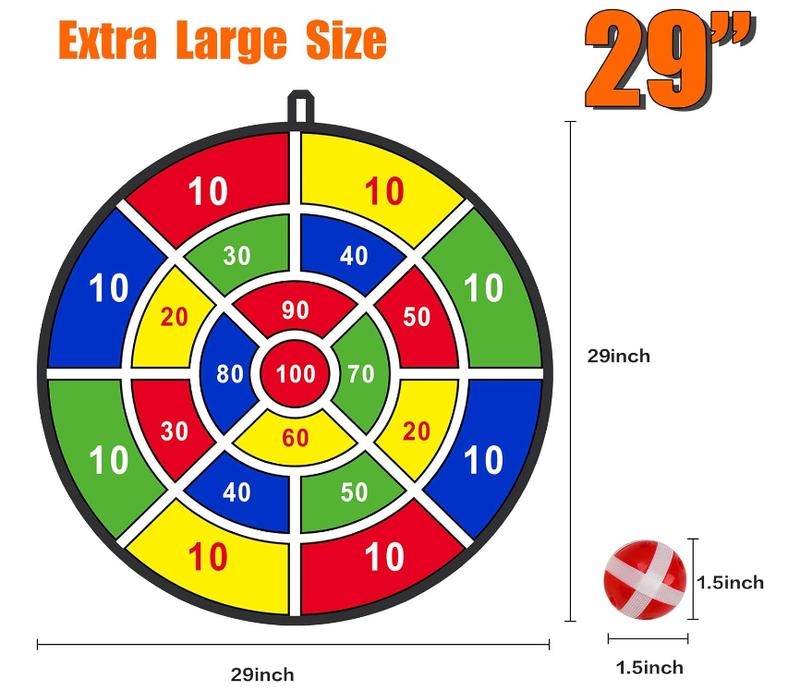 BooTaa 29 Large Dart Board for Kids, Kids Dart Board with Sticky Balls, Boys Toys, Indoor Sport Outdoor Fun Party Play Game Toys