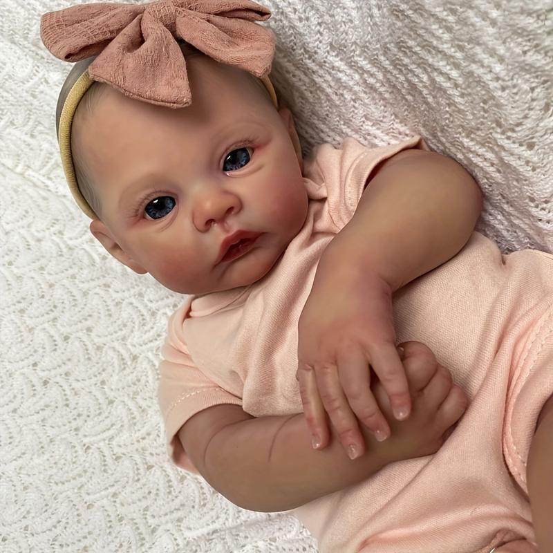 48cm Ultra-Realistic Reborn Doll - Soft Silicone Body, 3D-Painted Skin with Visible Veins, Lifelike Newborn Baby Toy for Kids - Perfect Birthday or Christmas Gift