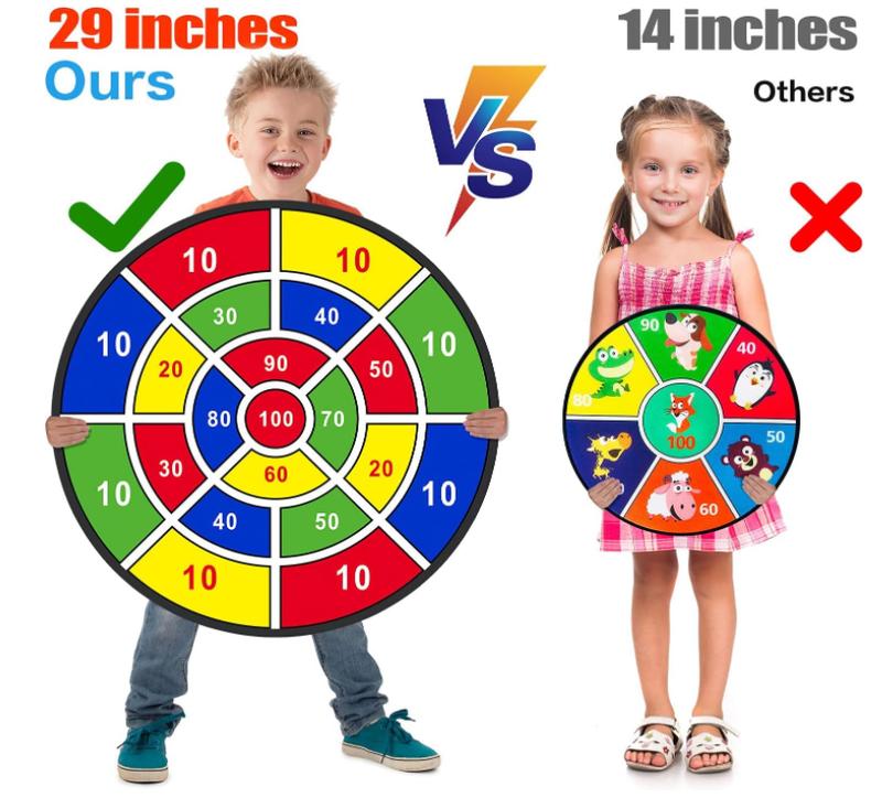 BooTaa 29 Large Dart Board for Kids, Kids Dart Board with Sticky Balls, Boys Toys, Indoor Sport Outdoor Fun Party Play Game Toys