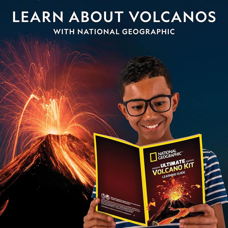 [FLASH DEAL 2024] NATIONAL GEOGRAPHIC Ultimate Volcano Kit – Erupting Volcano Science Kit for Kids, 3X More Eruptions, Pop Crystals Create Exciting Sounds, STEM Science & Educational Toys