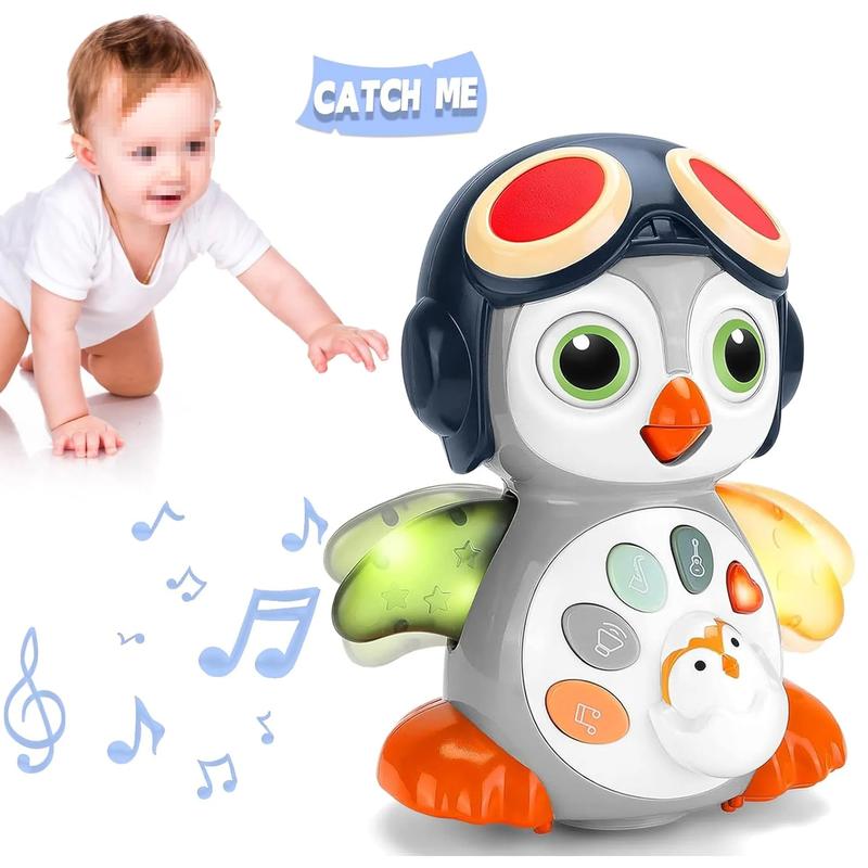 Cute Musical Penguin Toy, Fun Educational Crawling Musical Toy, Tummy time  for Little Birthday Christmas Gift