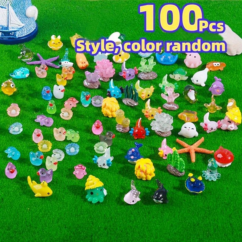 100pcs Mini Resin 5 Models Super Value Pack Ocean Animal Charms - Perfect for Aquariums, Toy Houses, Christmas Decorations, Festive Party Gifts