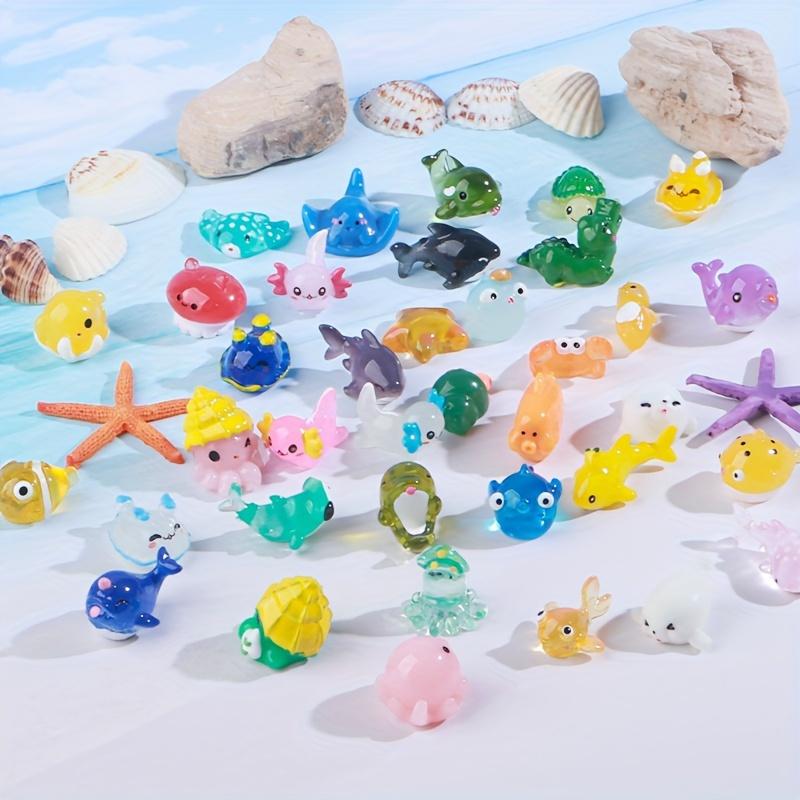 100pcs Mini Resin 5 Models Super Value Pack Ocean Animal Charms - Perfect for Aquariums, Toy Houses, Christmas Decorations, Festive Party Gifts