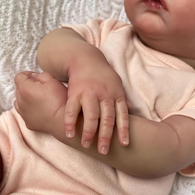 48cm Ultra-Realistic Reborn Doll - Soft Silicone Body, 3D-Painted Skin with Visible Veins, Lifelike Newborn Baby Toy for Kids - Perfect Birthday or Christmas Gift