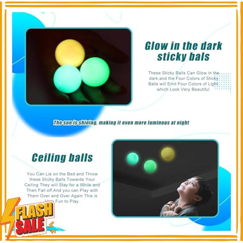 3pack Dream Balls,Glow in The Dark Sticky Balls That Stick to The Ceiling,Stress Balls for Kids and Adults,Elevated Balls,ASMR Cool Stuff for Teens,Ceiling Balls,Lumi Balls,Stocking Stuffers