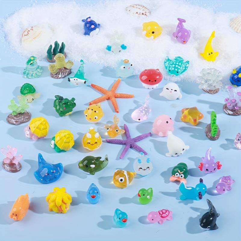 100pcs Mini Resin 5 Models Super Value Pack Ocean Animal Charms - Perfect for Aquariums, Toy Houses, Christmas Decorations, Festive Party Gifts