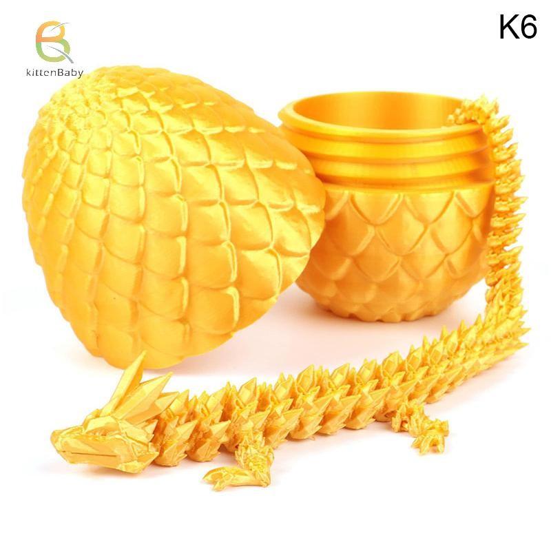 3D Printed Dragon In Egg Toy Full Articulation Dragon Home Office Rotatable Joint Dragon Egg