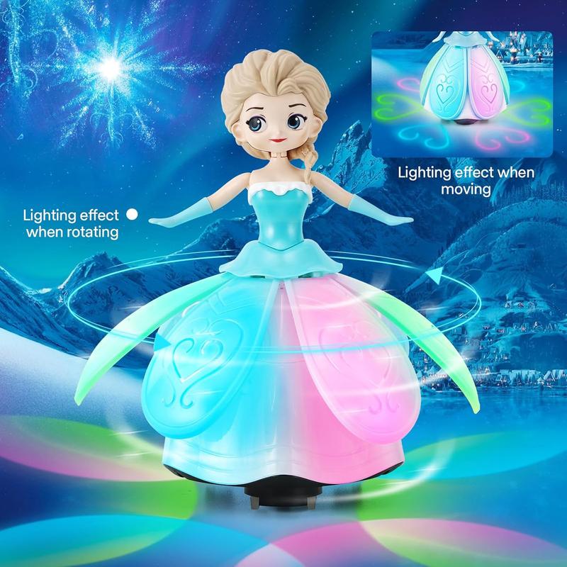 Toys for Girls 4-6,Dancing Princess Interactive Spin Robot Toys for Little Girls age 3-5 with Colorful Flashing Lights & Music,Pretend Christmas Birthday Gift Toys for Kid 1 2 3 4 5 6 Year Olds