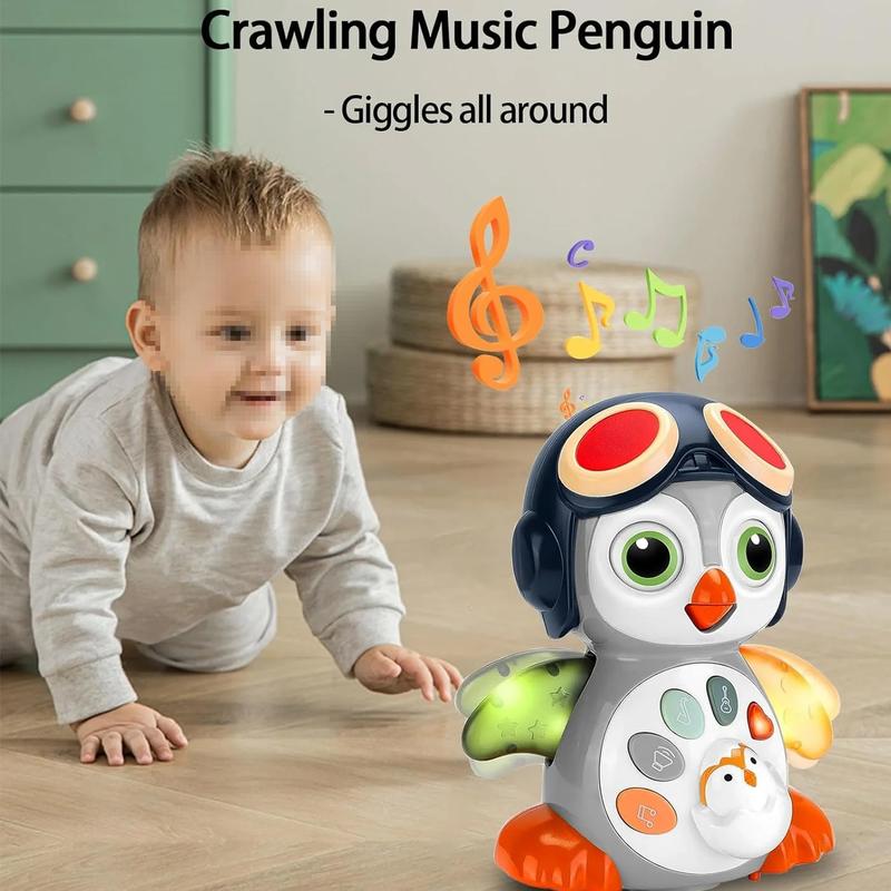 Cute Musical Penguin Toy, Fun Educational Crawling Musical Toy, Tummy time  for Little Birthday Christmas Gift